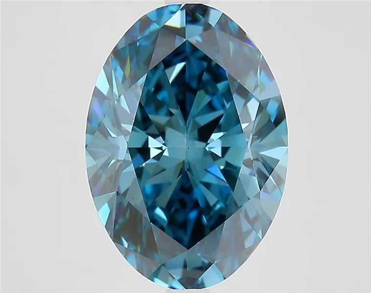 5.06ct Oval Lab Grown Diamond (Colour Fancy Vivid Blue, Clarity VS1, IGI Certified)