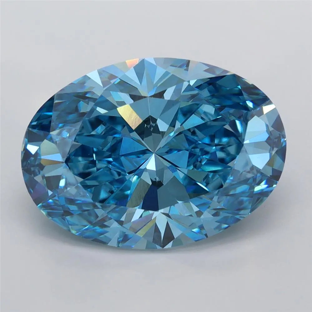 5.06ct Oval Lab Grown Diamond (Colour Fancy Vivid Blue, Clarity VVS2, IGI Certified)