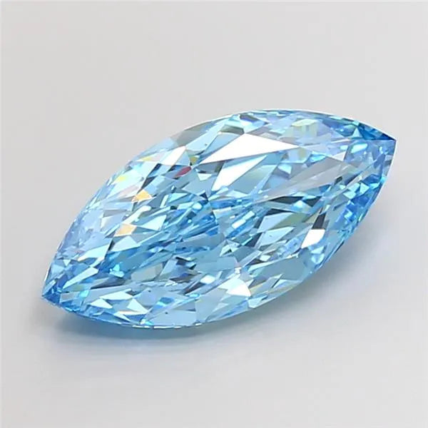 5.07ct Marquise Lab Grown Diamond (Colour Fancy Vivid Blue, Clarity VS1, IGI Certified)