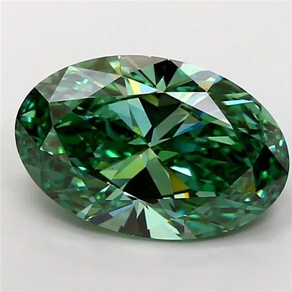 5.07ct Oval Lab Grown Diamond (Colour Fancy Vivid Green, Clarity VS1, IGI Certified)