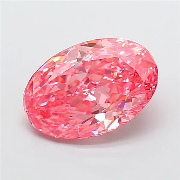 5.07ct Oval Lab Grown Diamond (Colour Fancy Vivid Pink, Clarity VS1, IGI Certified)