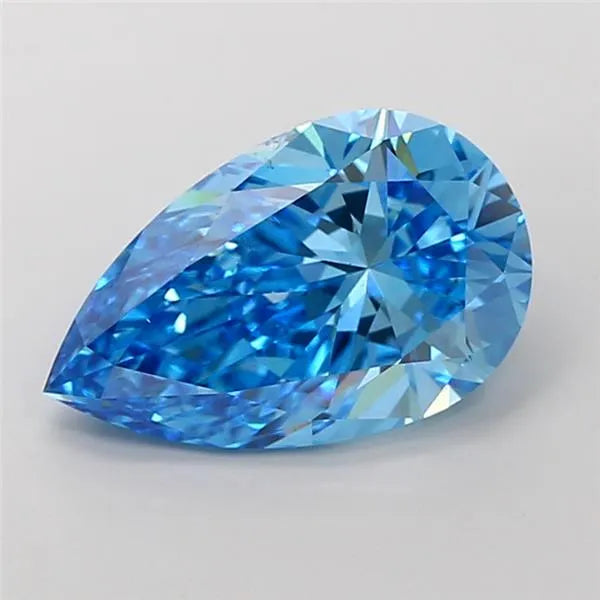 5.07ct Pear Lab Grown Diamond (Colour Fancy Vivid Blue, Clarity SI1, IGI Certified)