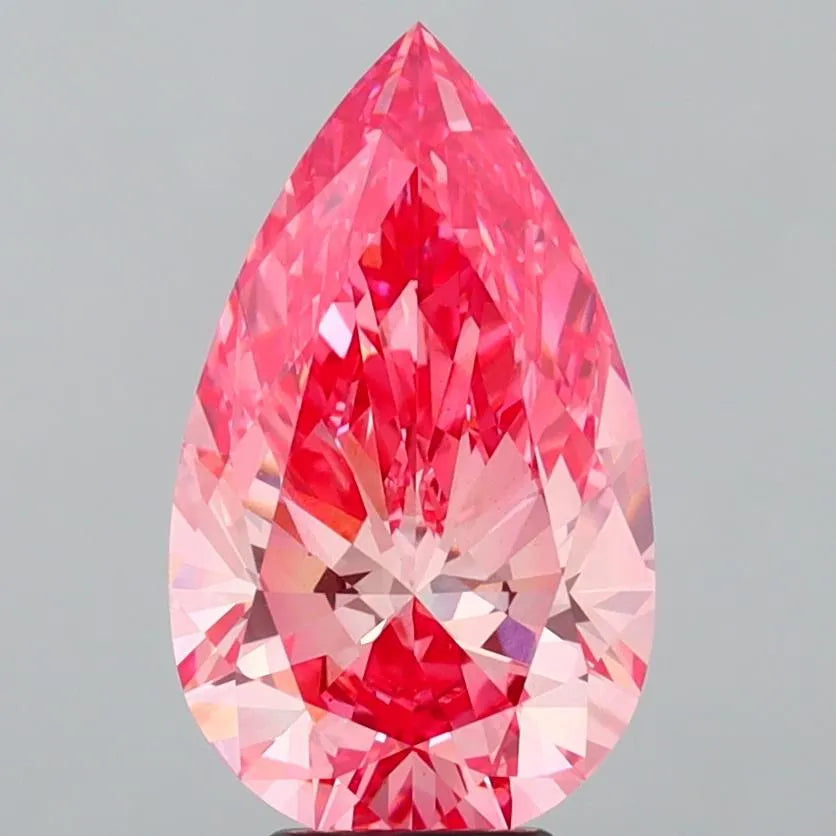 5.07ct Pear Lab Grown Diamond (Colour Fancy Vivid Pink, Clarity VS1, IGI Certified)