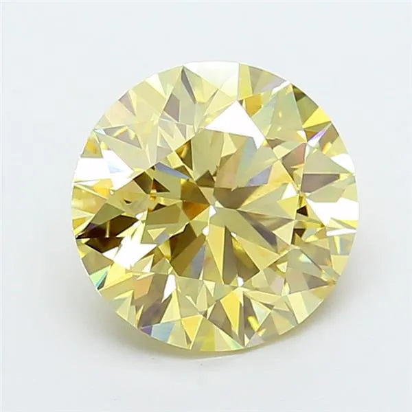 5.07ct Round Lab Grown Diamond (Colour Fancy Intense Yellow, Clarity VVS2, Cut ID, IGI Certified)