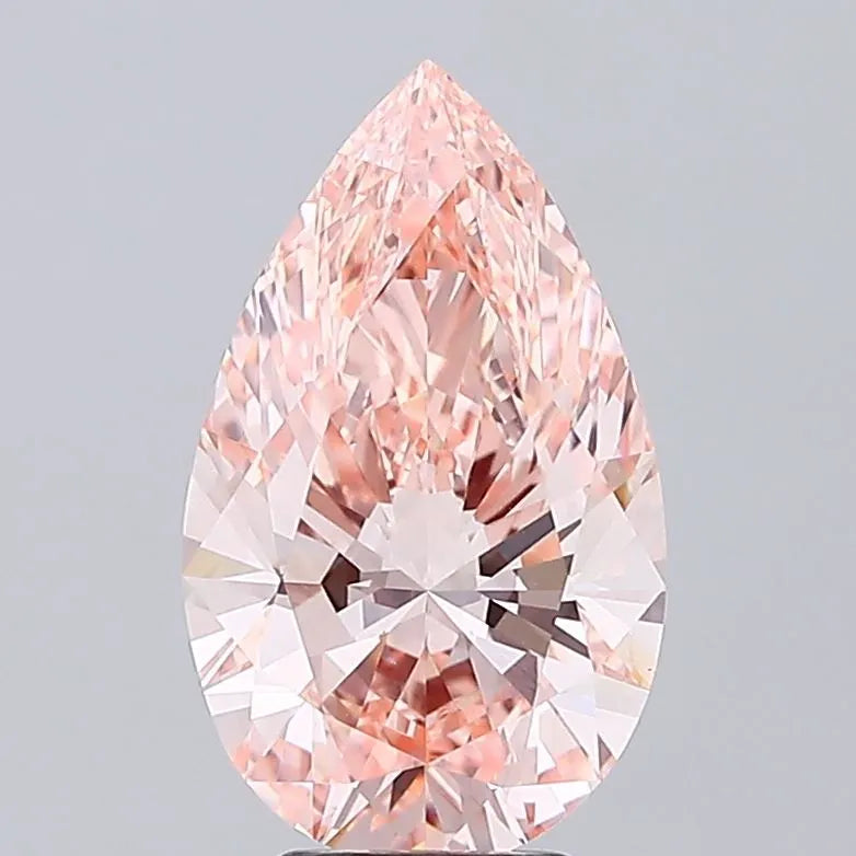 5.08ct Pear Lab Grown Diamond (Colour Fancy Intense Orangey Pink, Clarity VVS2, IGI Certified)