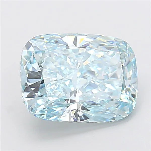 5.10ct Cushion modified Lab Grown Diamond (Colour Fancy Intense Greenish Blue, Clarity VVS2, IGI Certified)