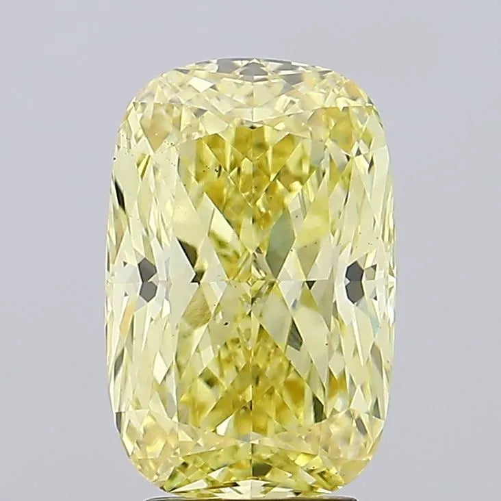 5.11ct Cushion modified Lab Grown Diamond (Colour Fancy Intense Yellow, Clarity VS2, IGI Certified)