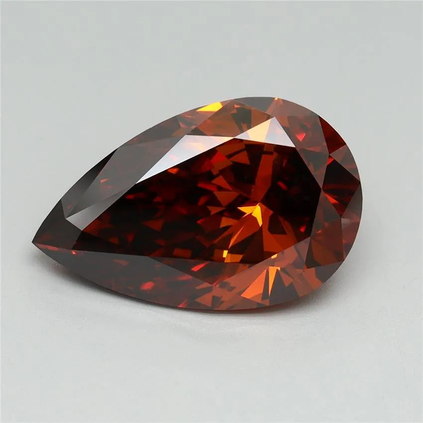 5.17ct Pear Lab Grown Diamond (Colour Fancy Deep Orange, Clarity VVS2, IGI Certified)