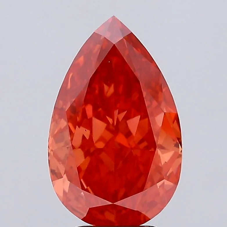 5.19ct Pear Lab Grown Diamond (Colour Fancy Vivid Red, Clarity VS1, IGI Certified)
