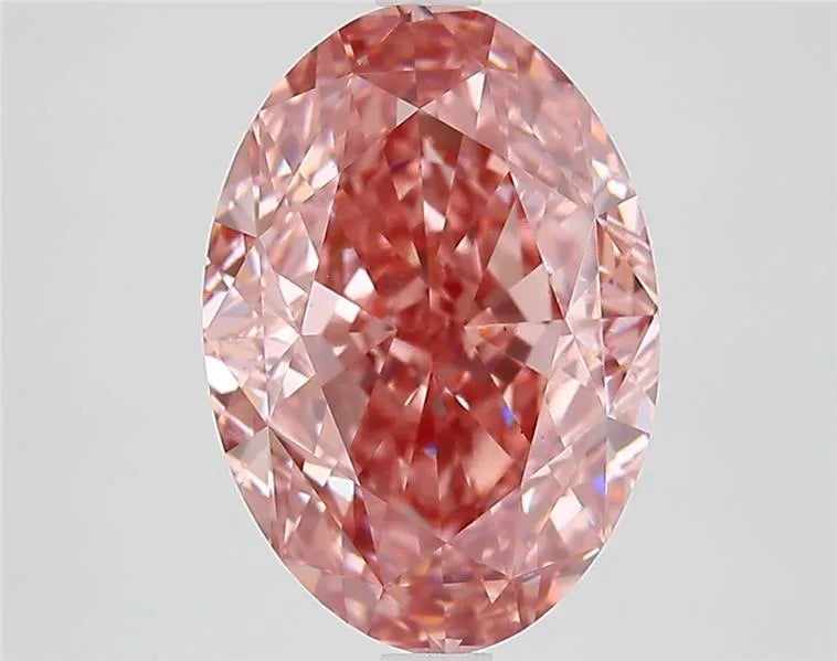 5.22ct Oval Lab Grown Diamond (Colour Fancy Vivid Brownish Pink, Clarity VS1, IGI Certified)