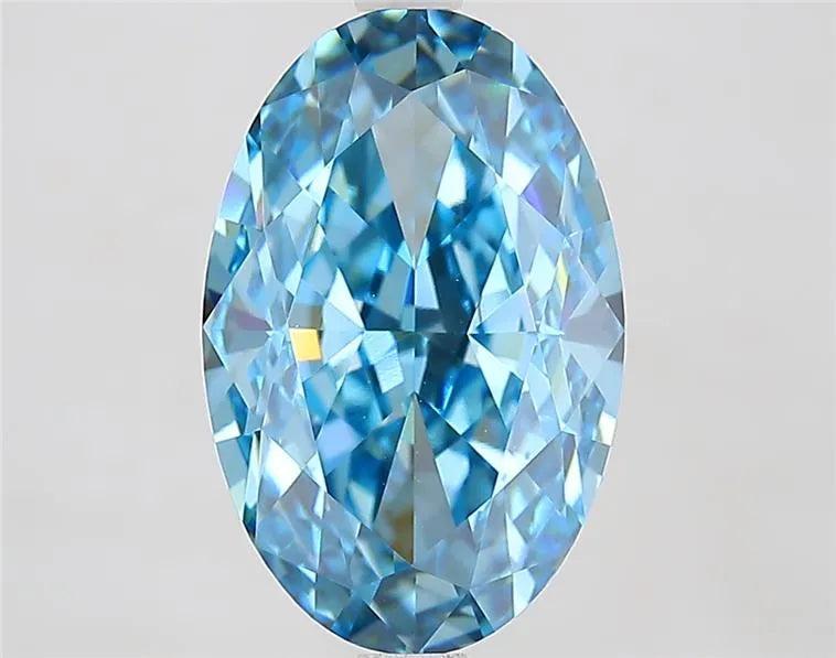 5.32ct Oval Lab Grown Diamond (Colour Fancy Vivid Blue, Clarity VVS1, IGI Certified)