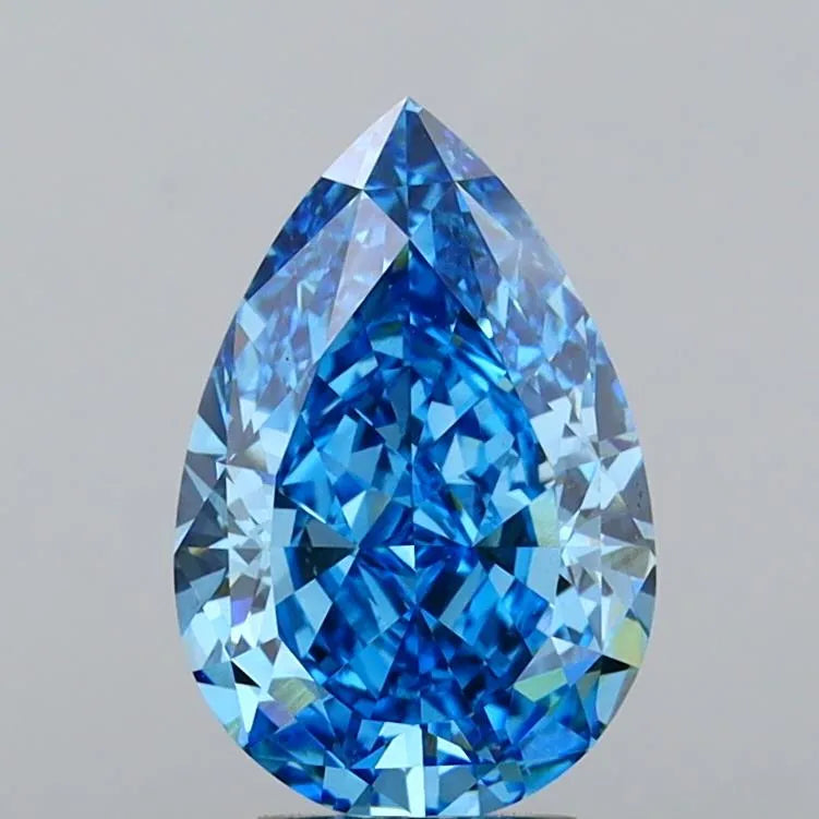 5.32ct Pear Lab Grown Diamond (Colour Fancy Vivid Blue, Clarity VVS2, Cut VG, IGI Certified)