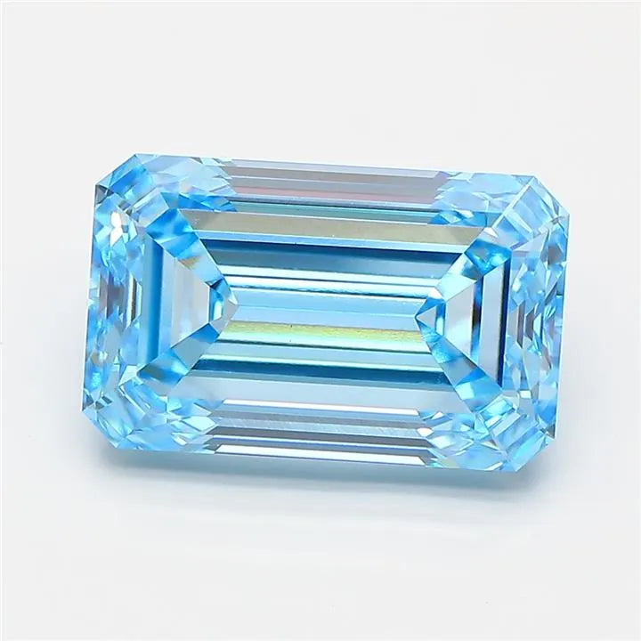5.52ct Emerald Lab Grown Diamond (Colour Fancy Vivid Blue, Clarity VS1, IGI Certified)