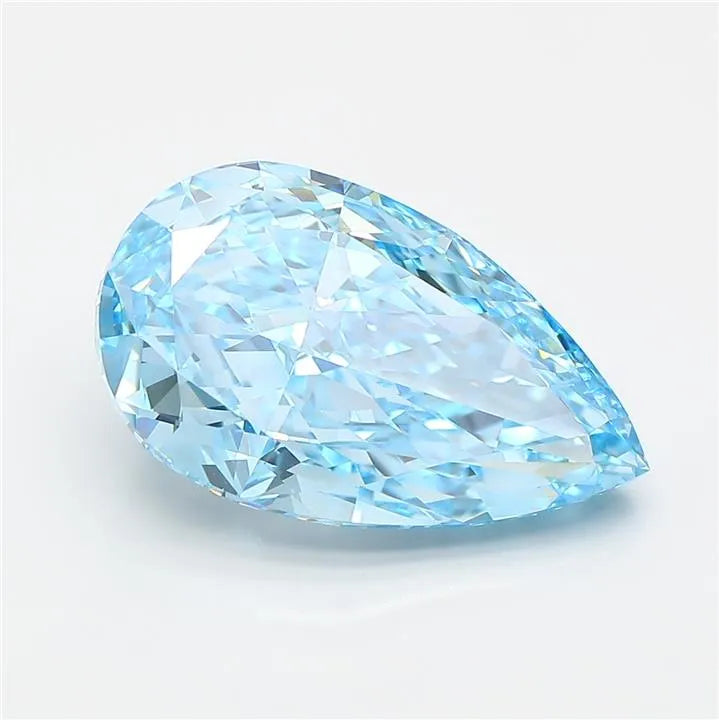 5.57ct Pear Lab Grown Diamond (Colour Fancy Vivid Blue, Clarity VVS2, IGI Certified)