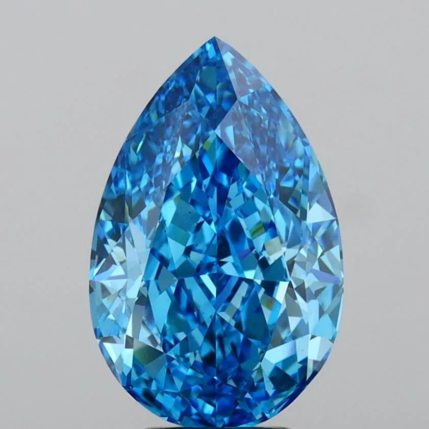 5.58ct Pear Lab Grown Diamond (Colour Fancy Vivid Blue, Clarity VS1, IGI Certified)