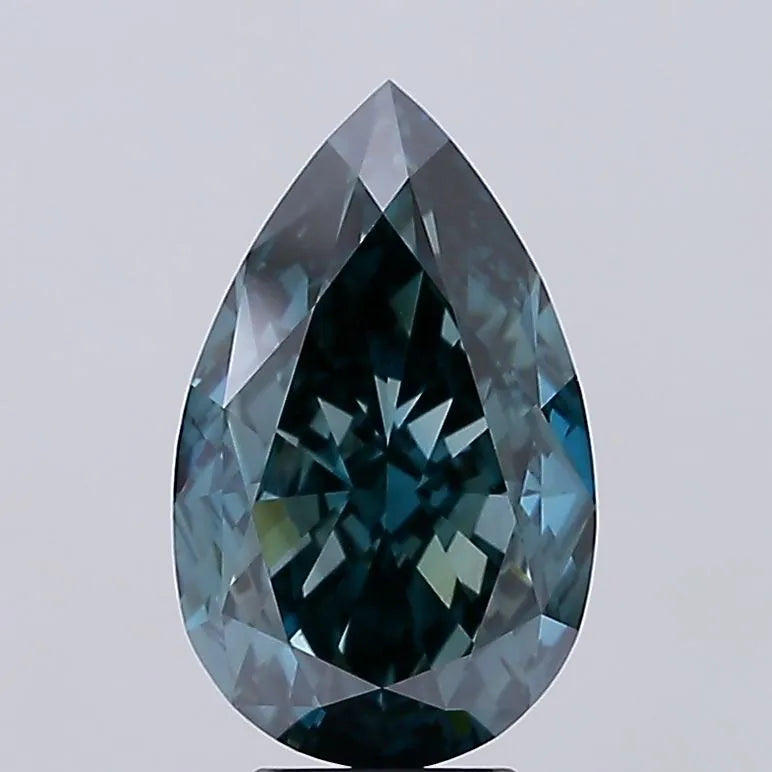 5.59ct Pear Lab Grown Diamond (Colour Fancy Deep Green Blue, Clarity VS1, IGI Certified)