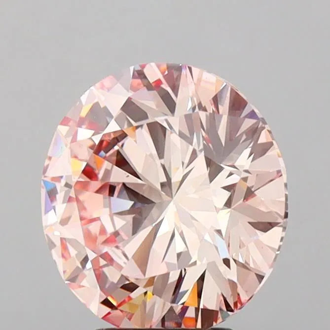 5.64ct Round Lab Grown Diamond (Colour Fancy Pink, Clarity VVS2, Cut ID, IGI Certified)