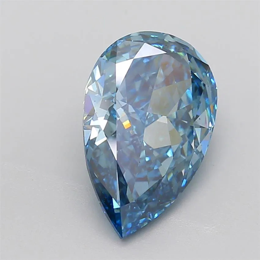 5.71ct Pear Lab Grown Diamond (Colour Fancy Vivid Blue, Clarity VS2, IGI Certified)
