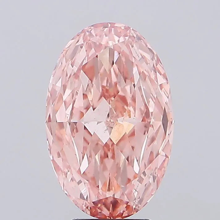 5.74ct Oval Lab Grown Diamond (Colour Fancy Intense Brownish Pink, Clarity VS2, IGI Certified)