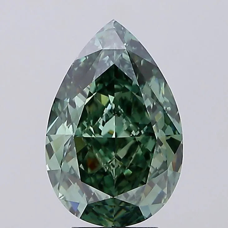 5.76ct Pear Lab Grown Diamond (Colour Fancy Vivid Green, Clarity VS1, Cut GD, IGI Certified)