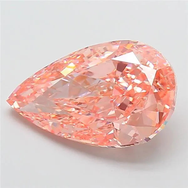 5.83ct Pear Lab Grown Diamond (Colour Fancy Vivid Orangey Pink, Clarity VS1, IGI Certified)