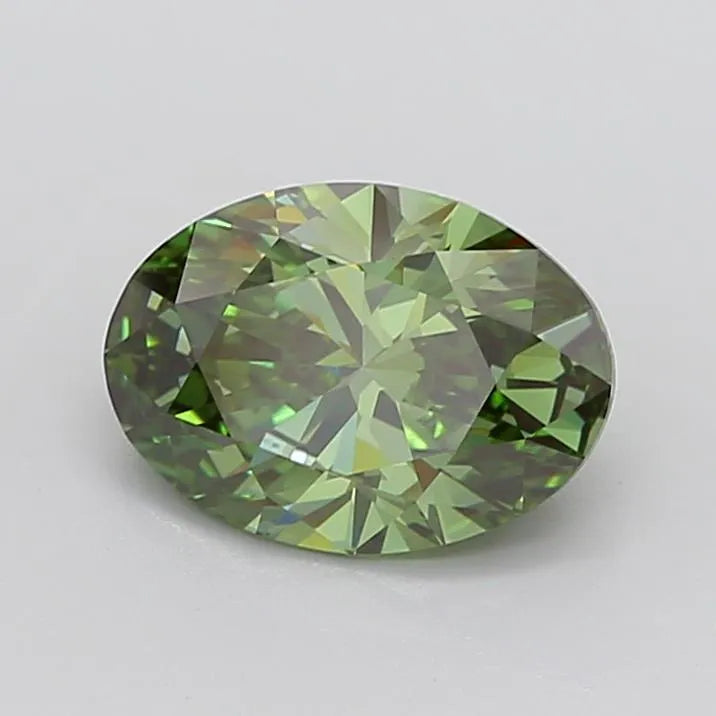 3.02ct Oval Lab Grown Diamond (Colour Fancy Vivid Green, Clarity VVS2, IGI Certified)