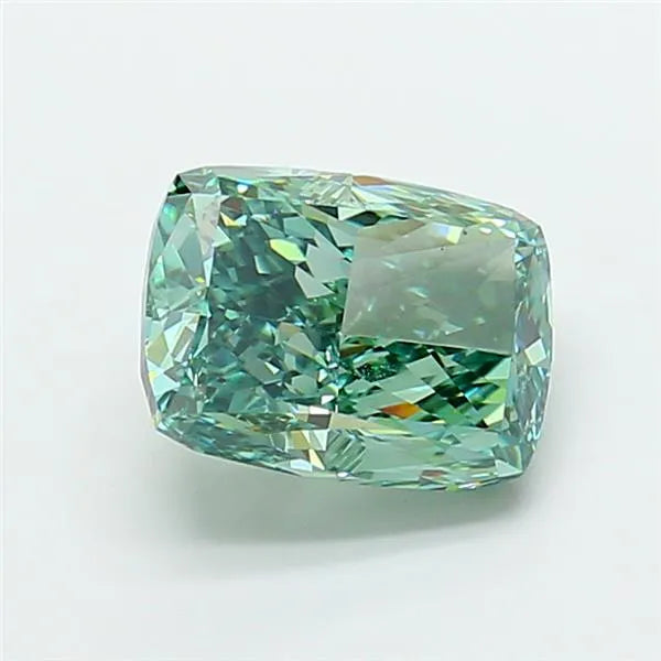 6.00ct Cushion modified Lab Grown Diamond (Colour Fancy Vivid Green, Clarity VS1, IGI Certified)