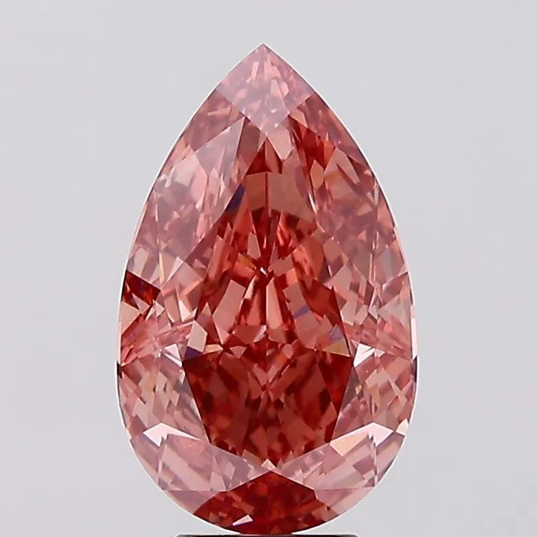 6.00ct Pear Lab Grown Diamond (Colour Fancy Vivid Brownish Pink, Clarity VVS2, IGI Certified)