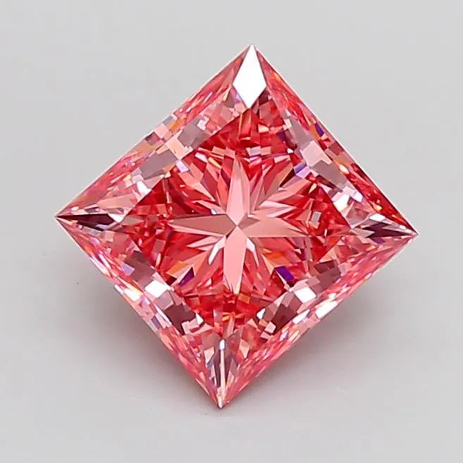 6.00ct Princess Lab Grown Diamond (Colour Fancy Vivid Pink, Clarity VS1, Cut GD, IGI Certified)