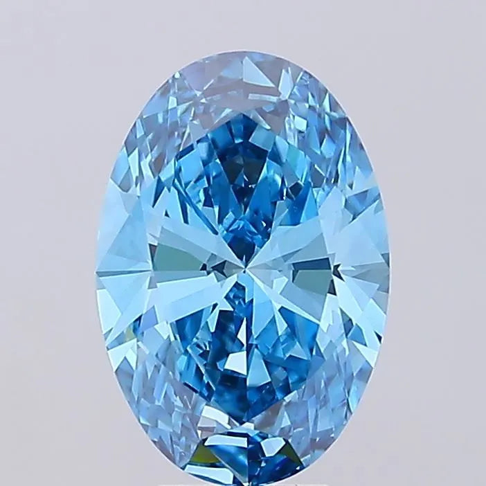 6.02ct Oval Lab Grown Diamond (Colour Fancy Vivid Blue, Clarity VS1, IGI Certified)