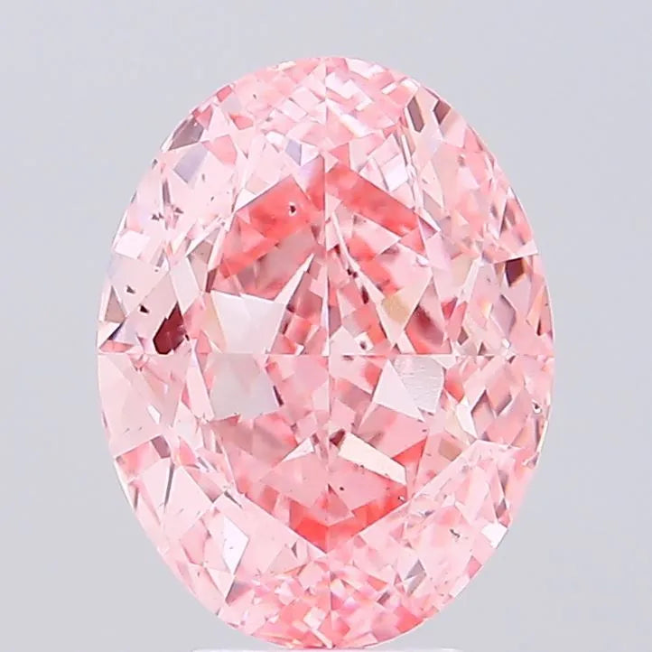 6.02ct Oval Lab Grown Diamond (Colour Fancy Vivid Pink, Clarity VS2, IGI Certified)