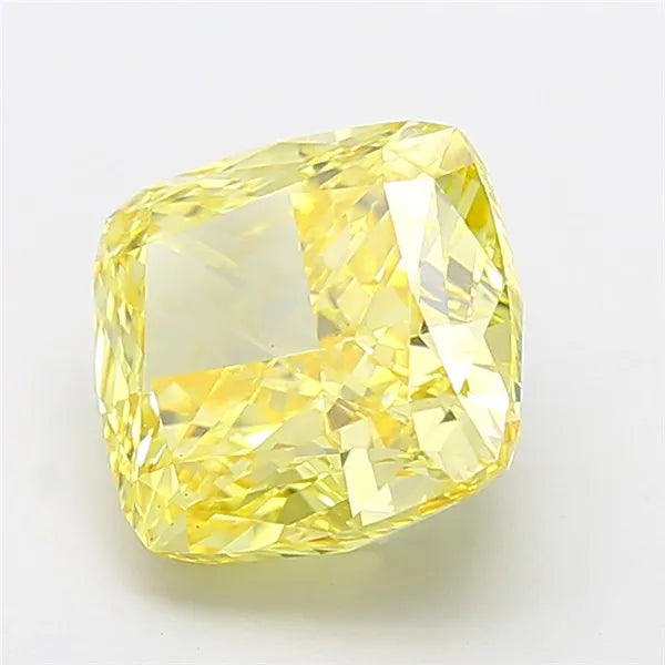 6.04ct Cushion modified Lab Grown Diamond (Colour Fancy Intense Yellow, Clarity VVS2, IGI Certified)