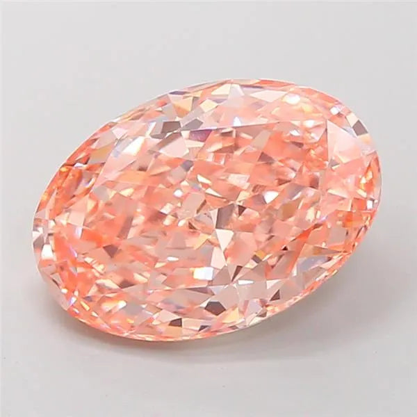 6.04ct Oval Lab Grown Diamond (Colour Fancy Vivid Orangey Pink, Clarity VS1, IGI Certified)