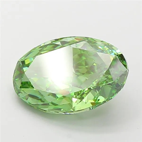 6.05ct Oval Lab Grown Diamond (Colour Fancy Vivid Green, Clarity VVS2, IGI Certified)