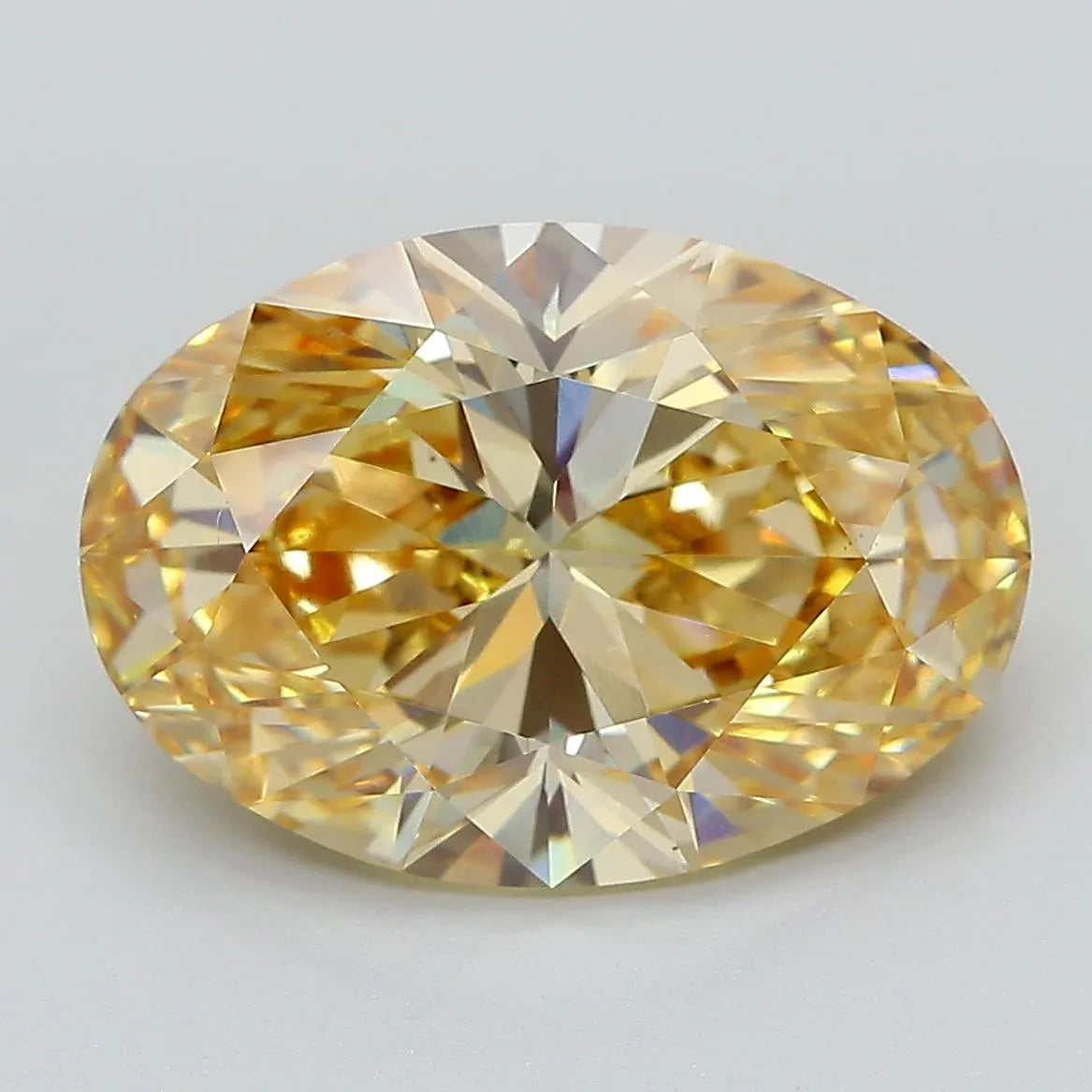 6.05ct Oval Lab Grown Diamond (Colour Fancy Vivid Orangey Yellow, Clarity VS1, Cut VG, IGI Certified)