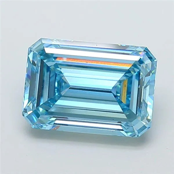 6.08ct Emerald Lab Grown Diamond (Colour Fancy Vivid Blue, Clarity VS1, IGI Certified)
