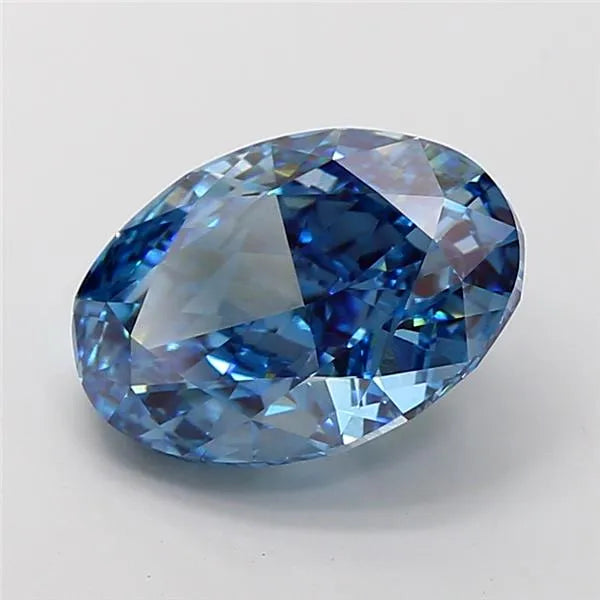 6.31ct Oval Lab Grown Diamond (Colour Fancy Vivid Blue, Clarity VS1, IGI Certified)