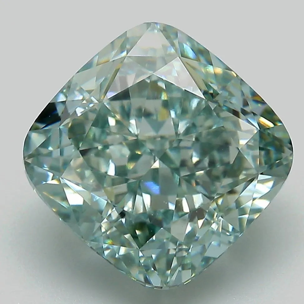 6.50ct Cushion modified Lab Grown Diamond (Colour Fancy Vivid Green, Clarity VVS2, IGI Certified)