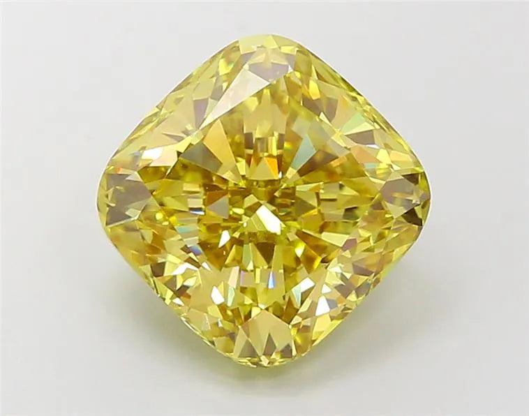 6.54ct Cushion modified Lab Grown Diamond (Colour Fancy Intense Yellow, Clarity VVS2, IGI Certified)