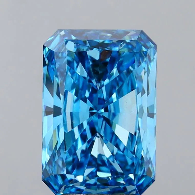 6.55ct Radiant Lab Grown Diamond (Colour Fancy Vivid Blue, Clarity VVS2, IGI Certified)
