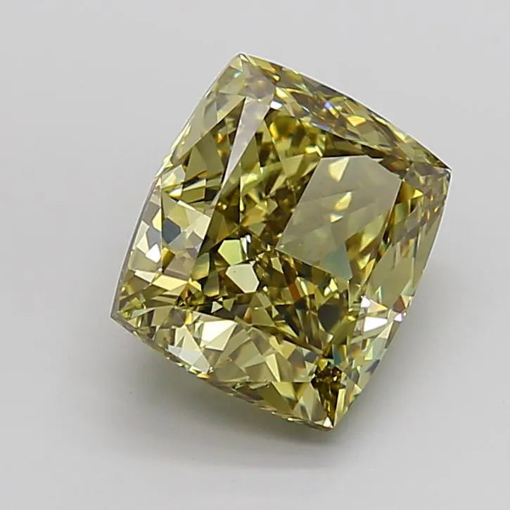 6.57ct Cushion brilliant Lab Grown Diamond (Colour Fancy Intense Gray Yellow, Clarity VS1, Cut GD, IGI Certified)