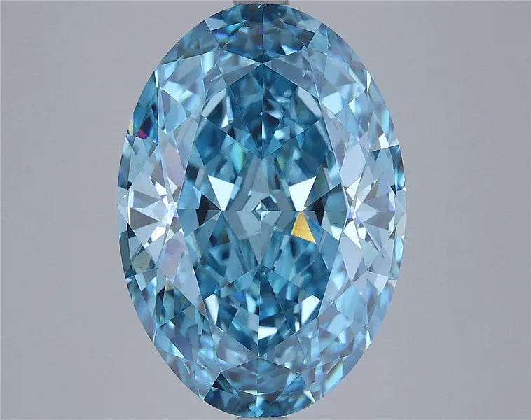 6.84ct Oval Lab Grown Diamond (Colour Fancy Vivid Blue, Clarity VVS2, IGI Certified)