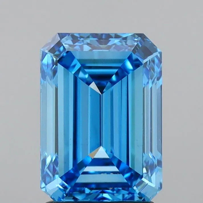 2.00ct Emerald Lab Grown Diamond (Colour Fancy Vivid Blue, Clarity VS1, IGI Certified)