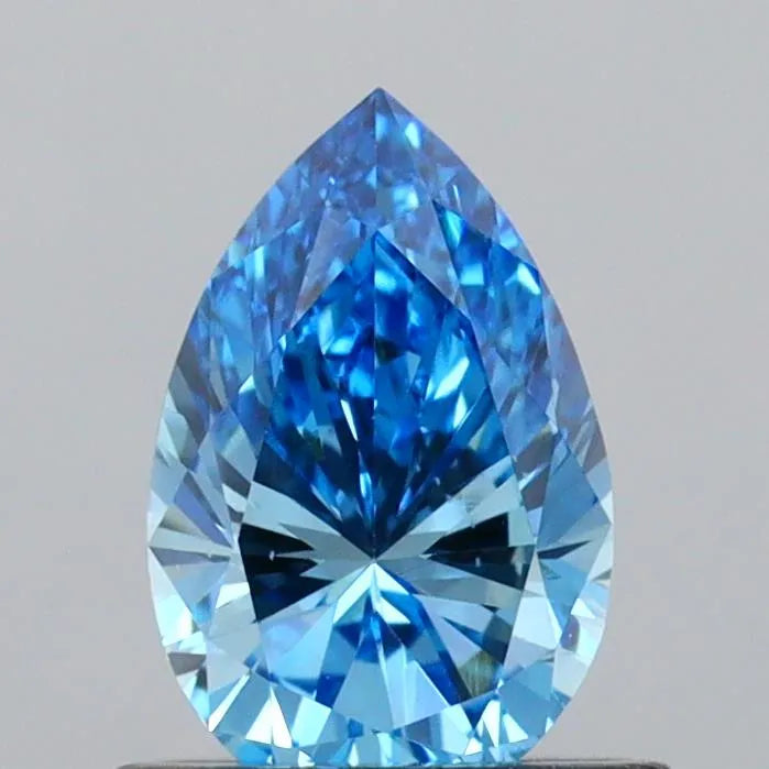 0.73ct Pear Lab Grown Diamond (Colour Fancy Vivid Blue, Clarity VS2, IGI Certified)