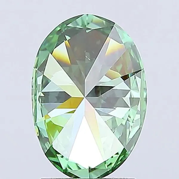 2.00ct Oval Lab Grown Diamond (Colour Fancy Vivid Green, Clarity VS1, IGI Certified)