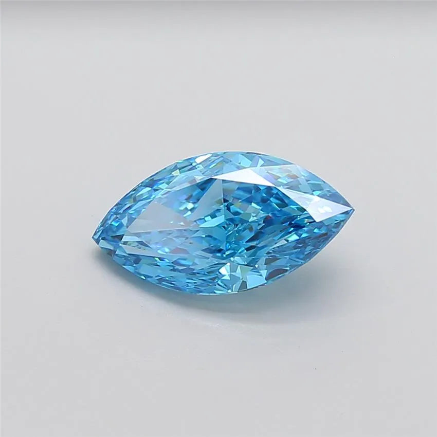 3.96ct Marquise Lab Grown Diamond (Colour Fancy Vivid Blue, Clarity VVS2, IGI Certified)