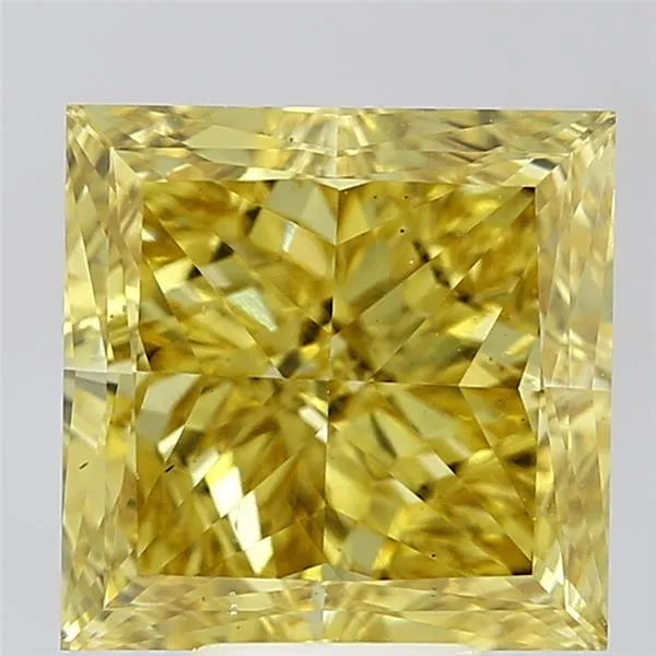 7.01ct Princess Lab Grown Diamond (Colour Fancy Vivid Yellow, Clarity VS2, IGI Certified)