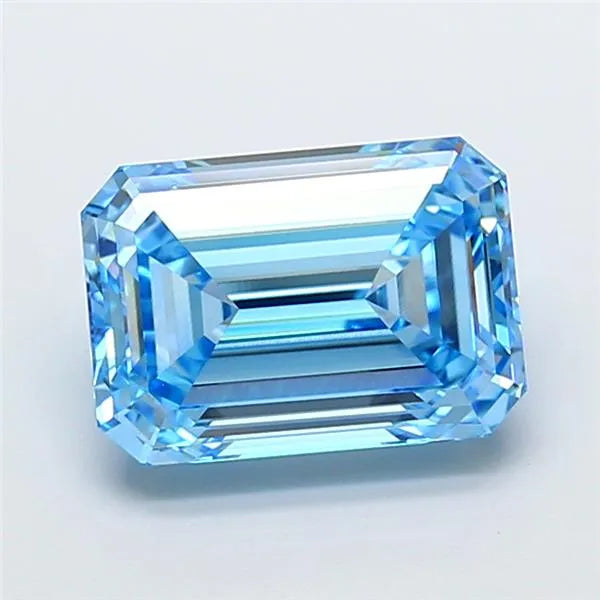 7.03ct Emerald Lab Grown Diamond (Colour Fancy Vivid Blue, Clarity VVS2, IGI Certified)