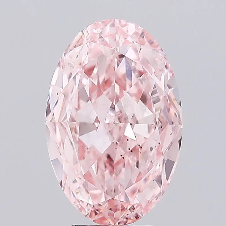 7.03ct Oval Lab Grown Diamond (Colour Fancy Vivid Pink, Clarity VS2, IGI Certified)