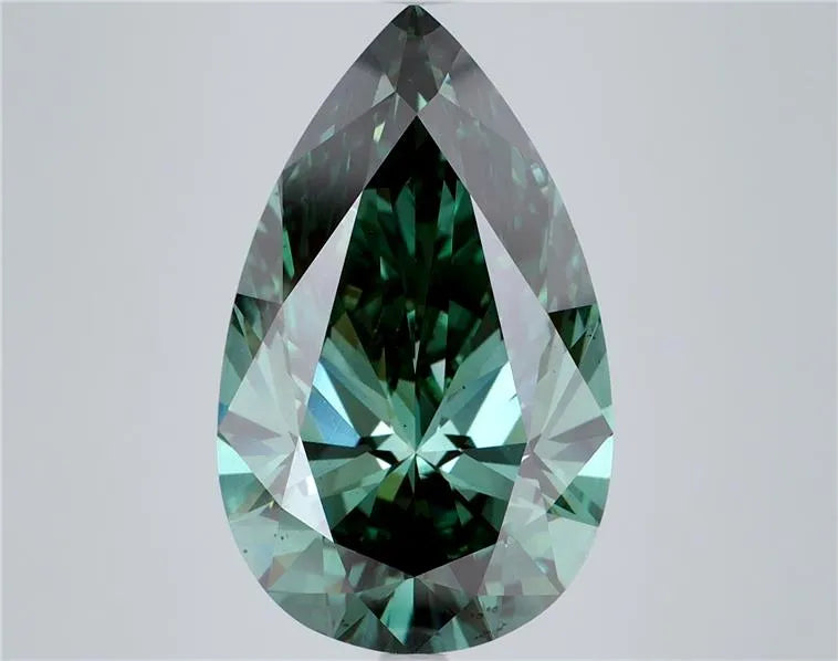 7.03ct Pear Lab Grown Diamond (Colour Fancy Vivid Green, Clarity VS2, IGI Certified)